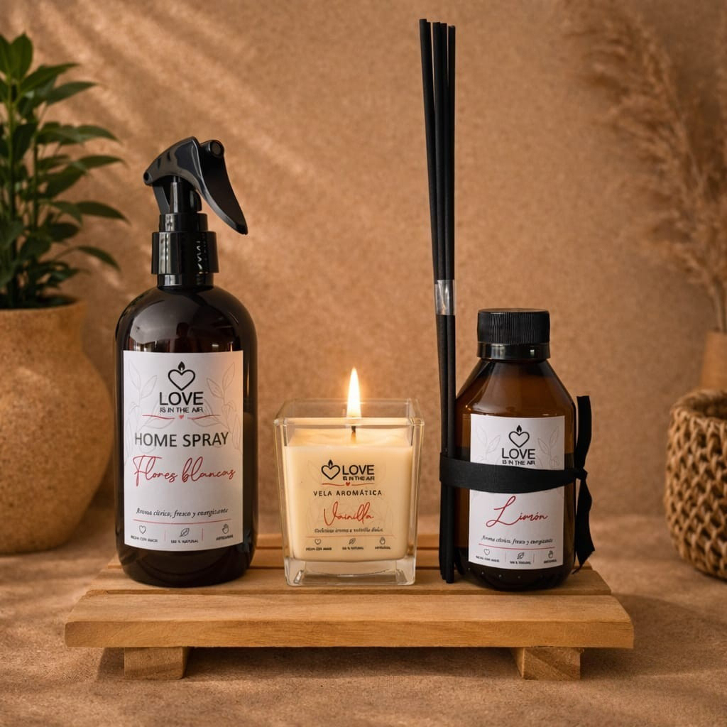 Set 3 · Vela + Difusor + Home Spray + Deck