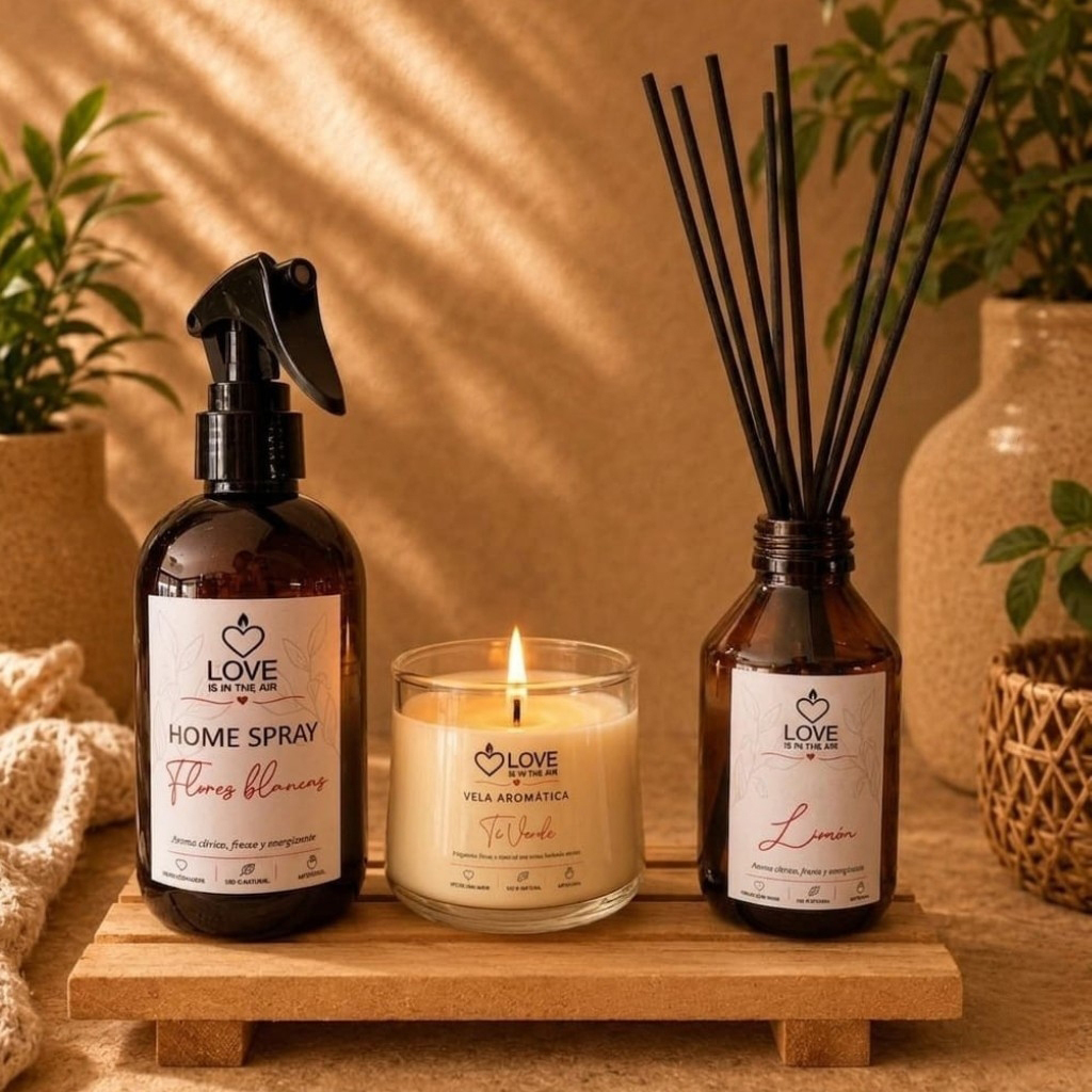 Set 4 · Vela Luz + Difusor + Home Spray + Deck